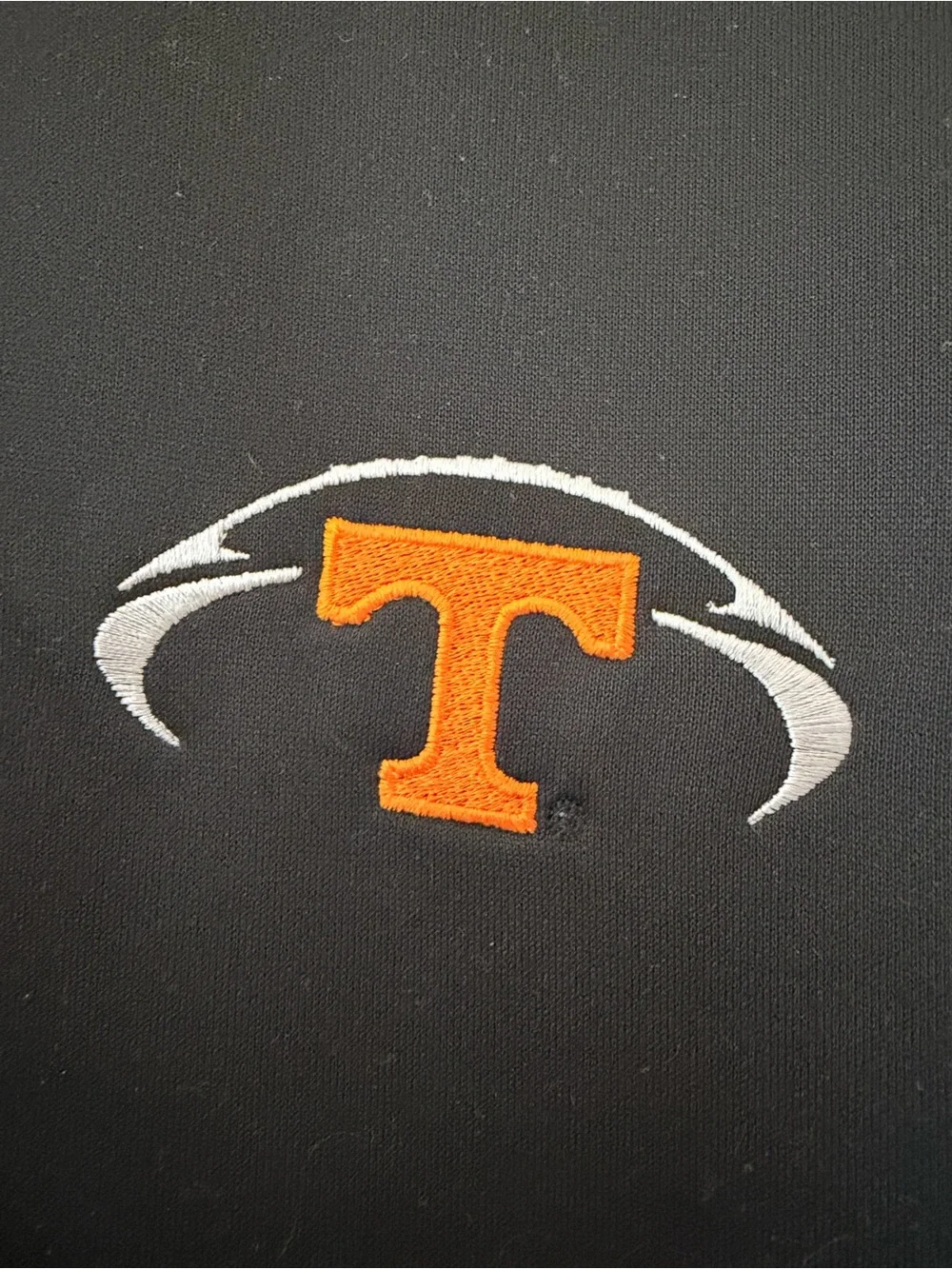 adidas Black Long-Sleeve Crew with White Trim and Orange 'T' Logo